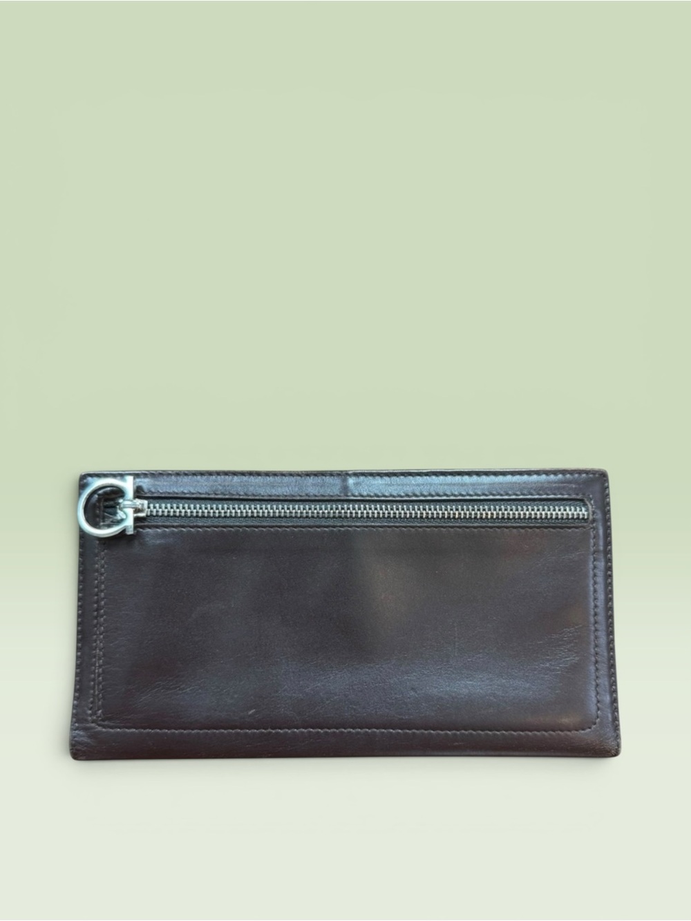 Ferragamo Brown Leather Unisex Wallet Organizer - Picture 1 of 8